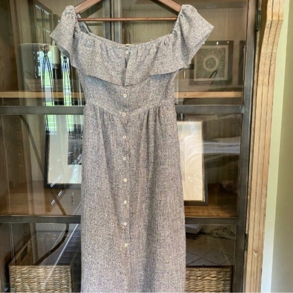 FRNCH Paris Ruffle Off the Shoulder Dress Size S